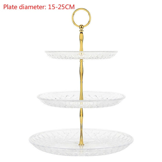 Cake Stand 3-layer Plastic Plate Party Storage