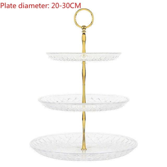 Cake Stand 3-layer Plastic Plate Party Storage
