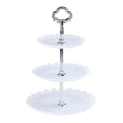 Cake Stand 3-layer Plastic Plate Party Storage