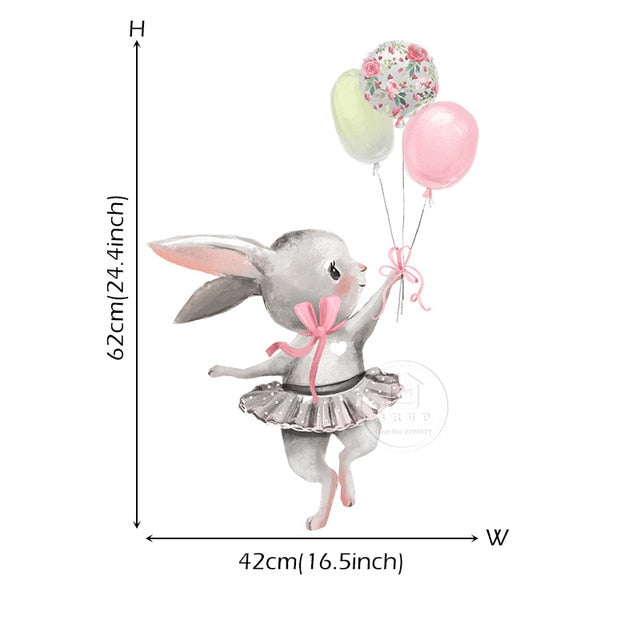 Baby Room Cute Ballet Bunny Wall Stickers