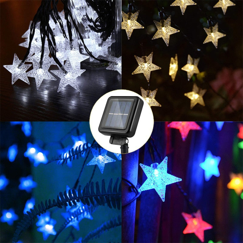 Solar Power LEDS Star Fairy String Light