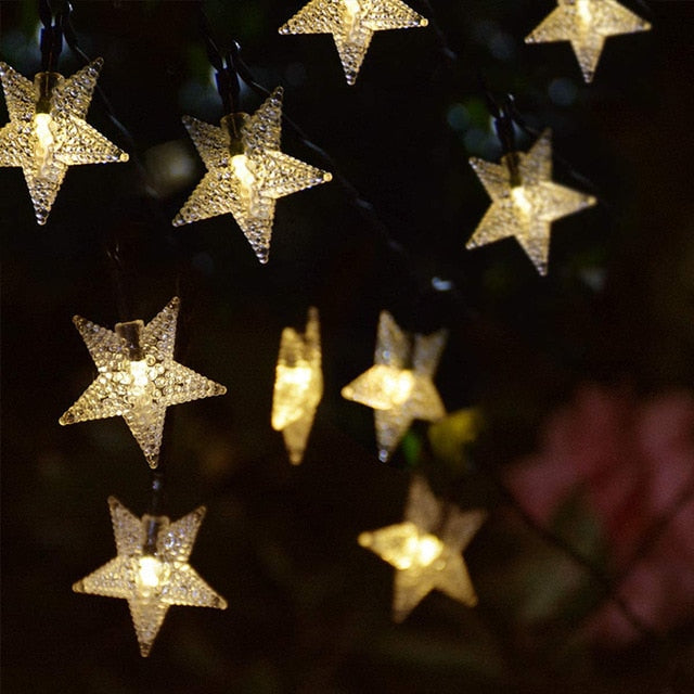 Solar Power LEDS Star Fairy String Light