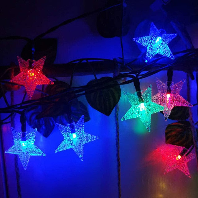 Solar Power LEDS Star Fairy String Light