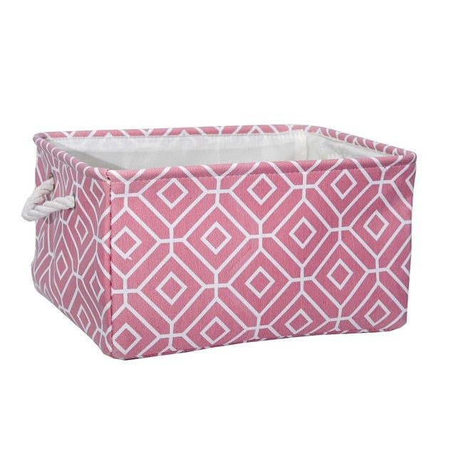 Cube Canvas Fabric Storage Basket