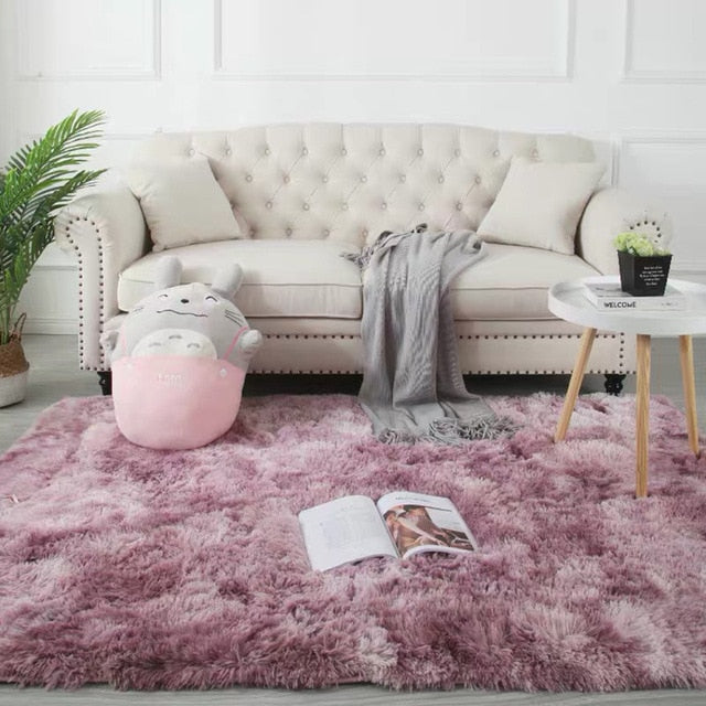 Long Hair Soft Carpet Tie Dyeing Plush Rug