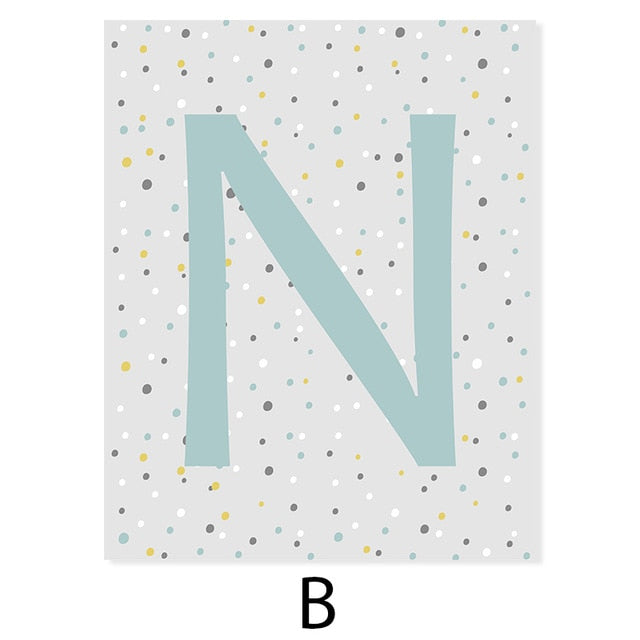 Name Initial Rainbow Boho Nursery Wall Art