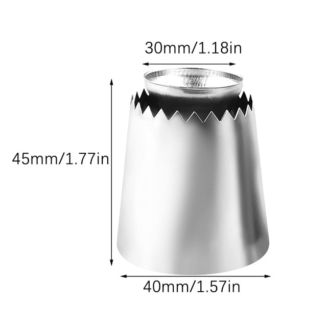 2 Sizes Diy Stainless Steel Icing Piping Cream Pastry Bag