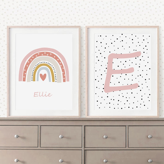 Initial Letter Nursery Girls Wall Art BedRoom