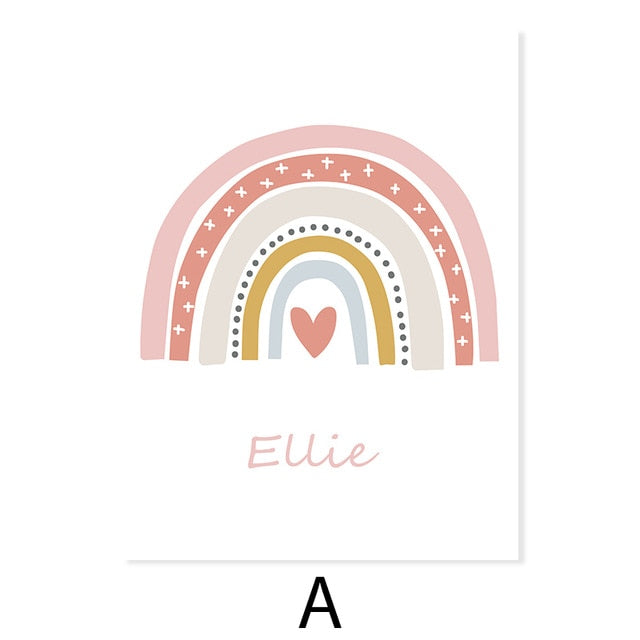 Initial Letter Nursery Girls Wall Art BedRoom