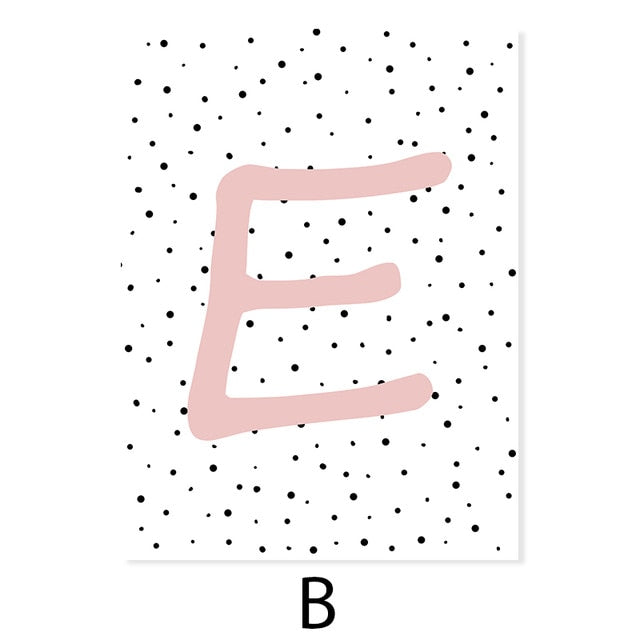 Initial Letter Nursery Girls Wall Art BedRoom