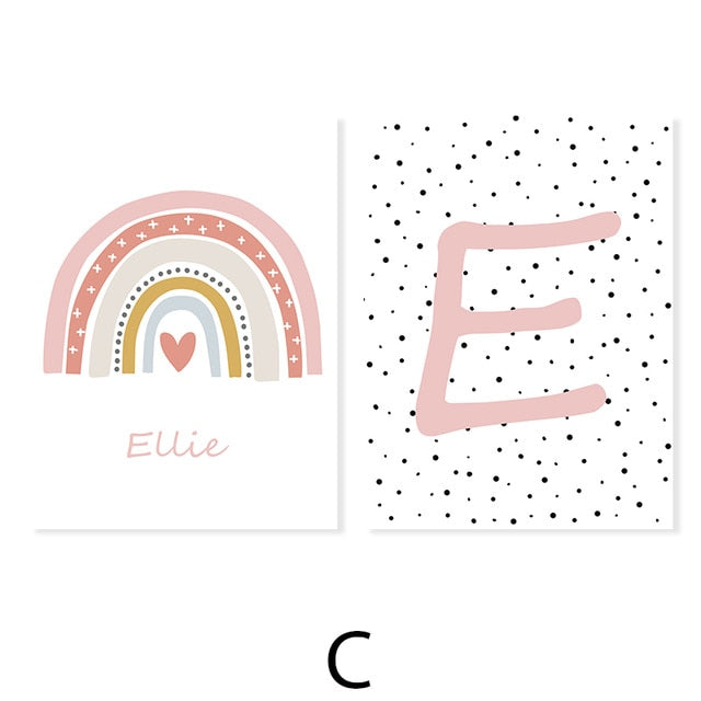 Initial Letter Nursery Girls Wall Art BedRoom