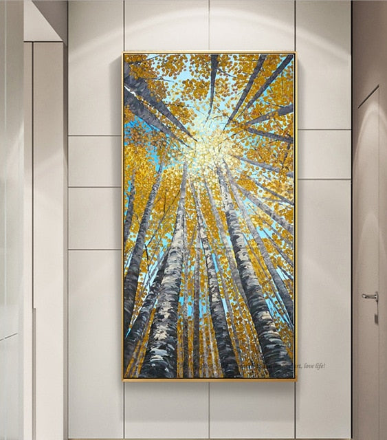Large Wall Painting On Canvas Handmade Oil Vertical