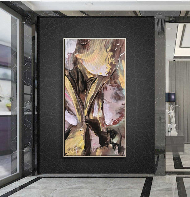 Large Wall Painting On Canvas Handmade Oil Vertical