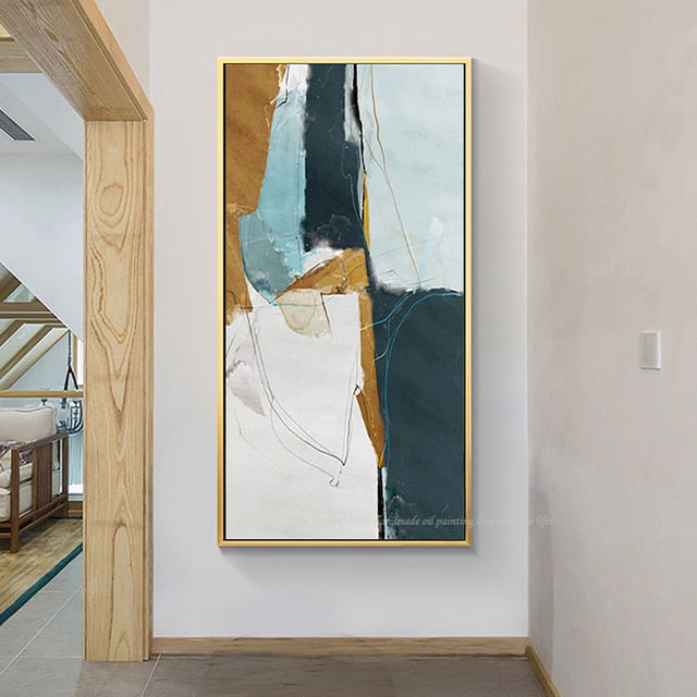 Large Wall Painting On Canvas Handmade Oil Vertical