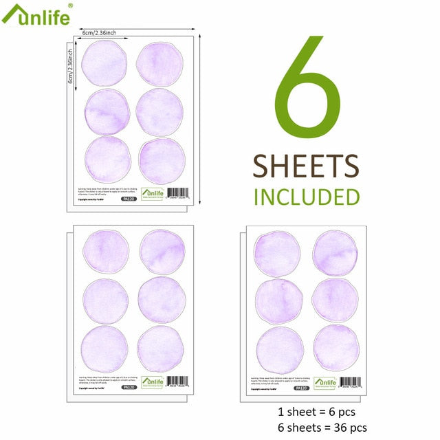 Aquarelle Ink Dot Wall Stickers