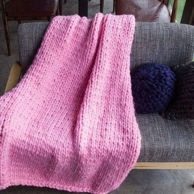 Plaids blanket for Winter Bed Sofa Plane Thick Yarn