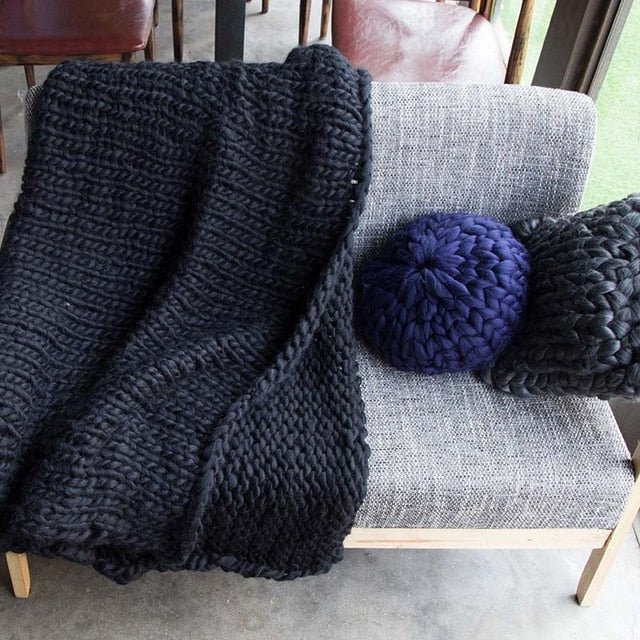 Plaids blanket for Winter Bed Sofa Plane Thick Yarn
