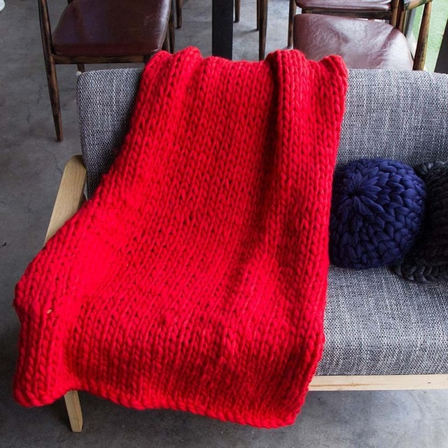 Plaids blanket for Winter Bed Sofa Plane Thick Yarn
