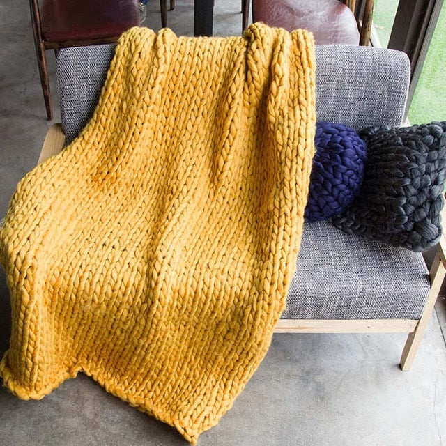 Plaids blanket for Winter Bed Sofa Plane Thick Yarn