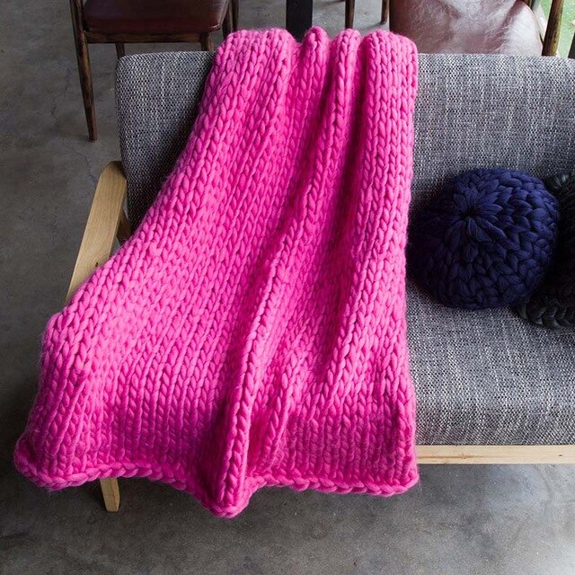 Plaids blanket for Winter Bed Sofa Plane Thick Yarn