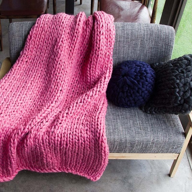 Plaids blanket for Winter Bed Sofa Plane Thick Yarn
