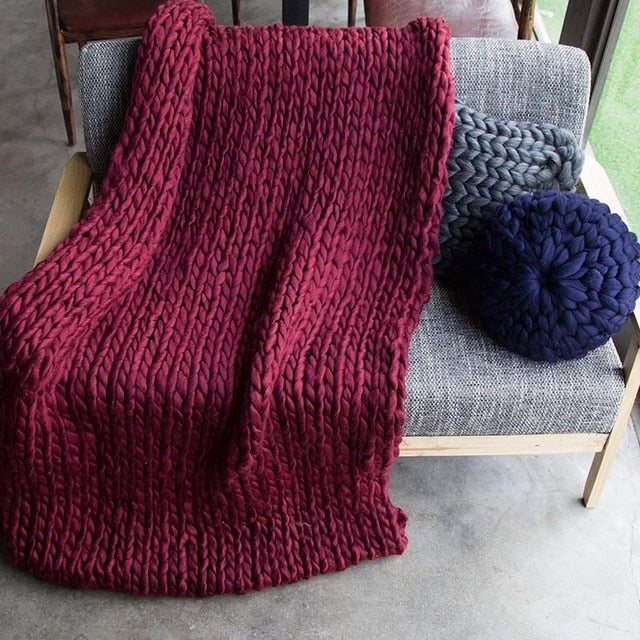 Plaids blanket for Winter Bed Sofa Plane Thick Yarn