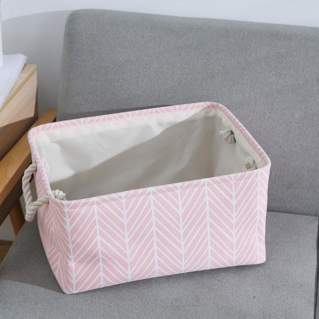 Cube Canvas Fabric Storage Basket