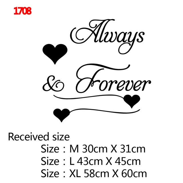 Romantic Love Always Forever Wall Sticker