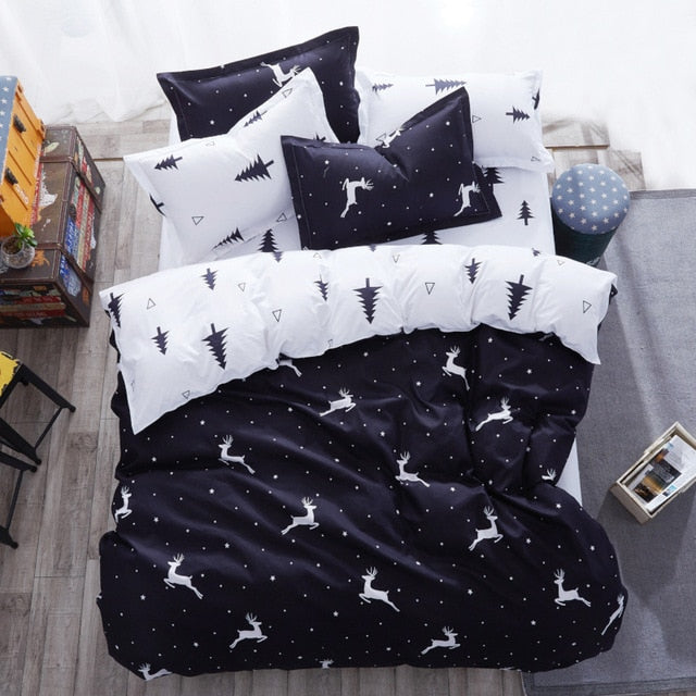 Textile Cyan Cute Cat Kitty Duvet Cover