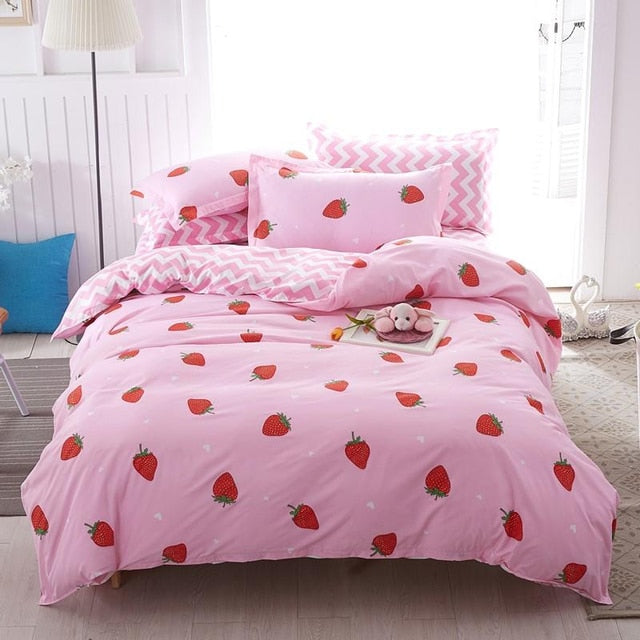 Textile Cyan Cute Cat Kitty Duvet Cover