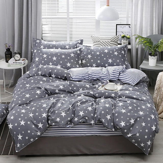 Textile Cyan Cute Cat Kitty Duvet Cover