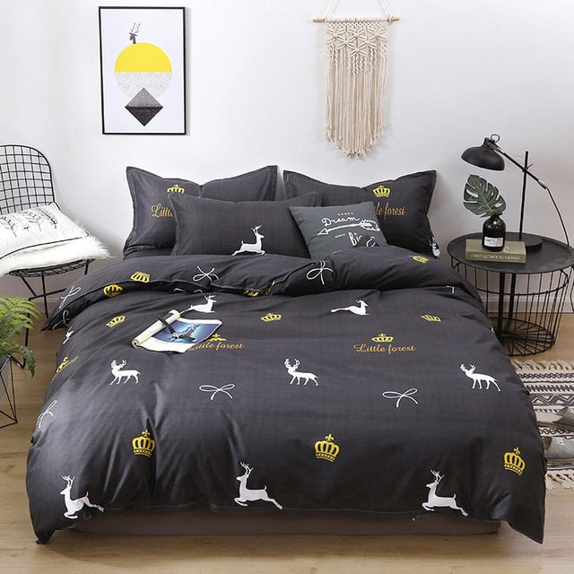 Textile Cyan Cute Cat Kitty Duvet Cover
