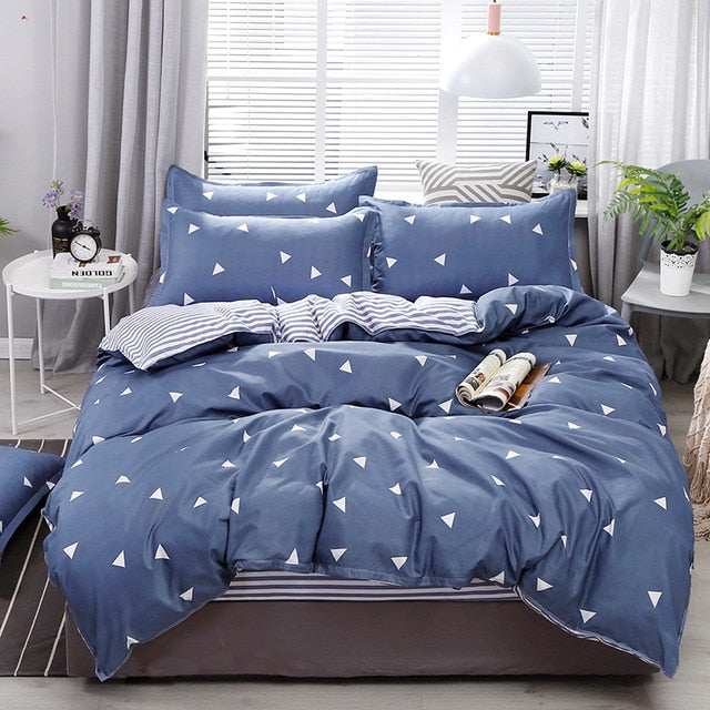 Textile Cyan Cute Cat Kitty Duvet Cover