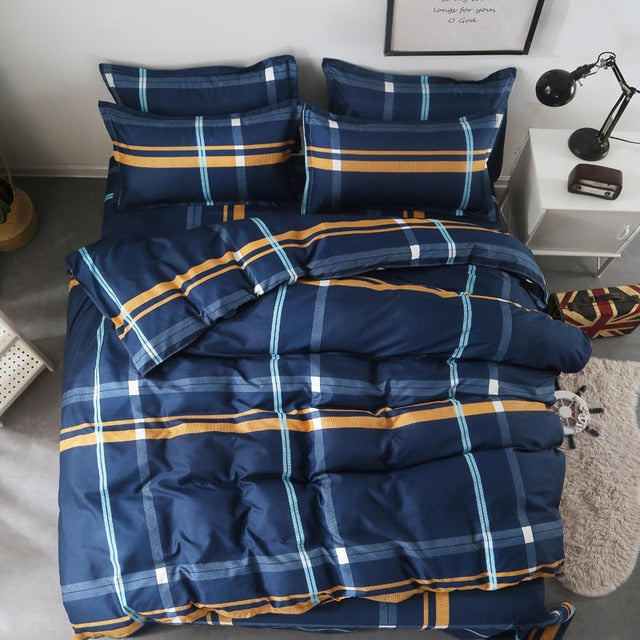 Textile Cyan Cute Cat Kitty Duvet Cover