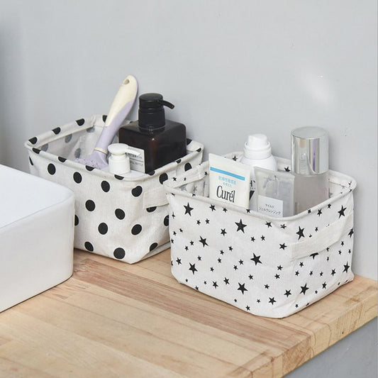 Cotton Linen Desktop Storage Baskets