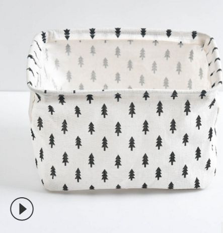 Cotton Linen Desktop Storage Baskets