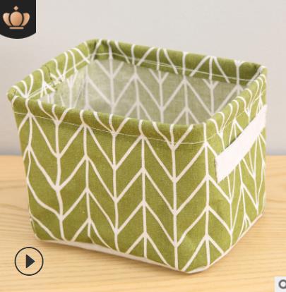 Cotton Linen Desktop Storage Baskets