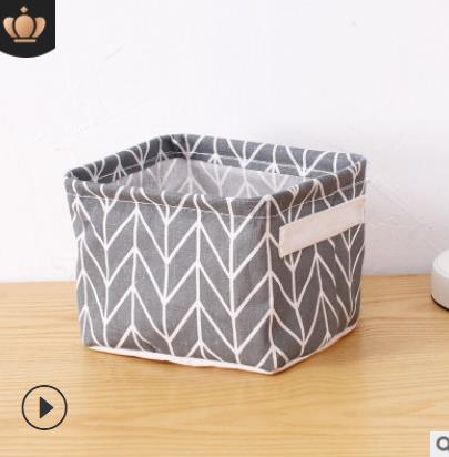 Cotton Linen Desktop Storage Baskets