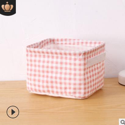 Cotton Linen Desktop Storage Baskets