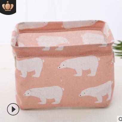Cotton Linen Desktop Storage Baskets