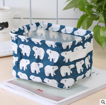 Cotton Linen Desktop Storage Baskets