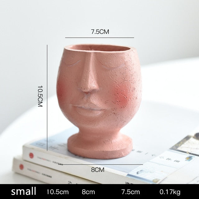 Human Face Vase Eyes Doll Flowerpot