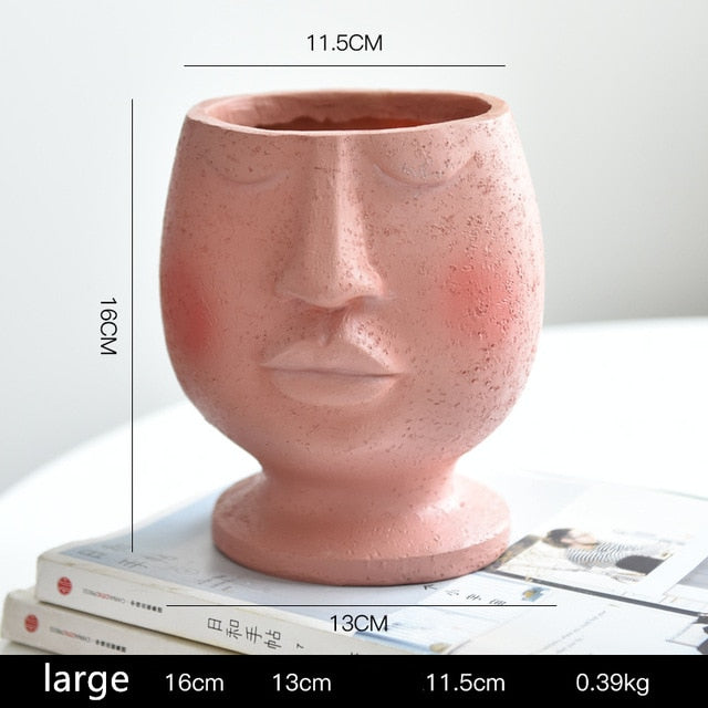 Human Face Vase Eyes Doll Flowerpot