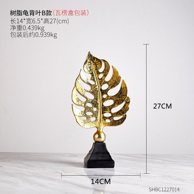 Creative Golden plant statue Crafts