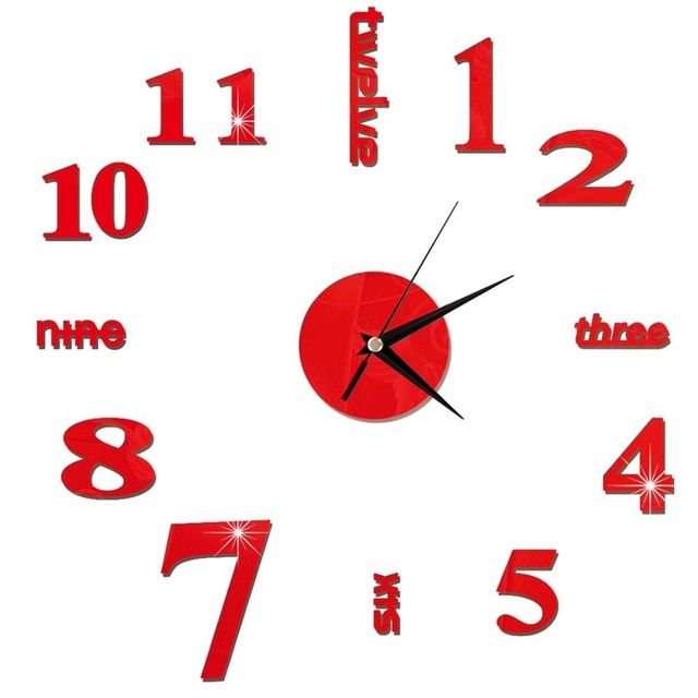 3D Wall Clock Mirror Wall Stickers Quartz
