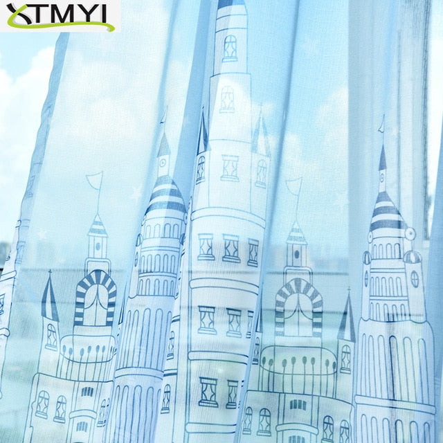 Blackout Curtain For Living Room Children Sea Castle