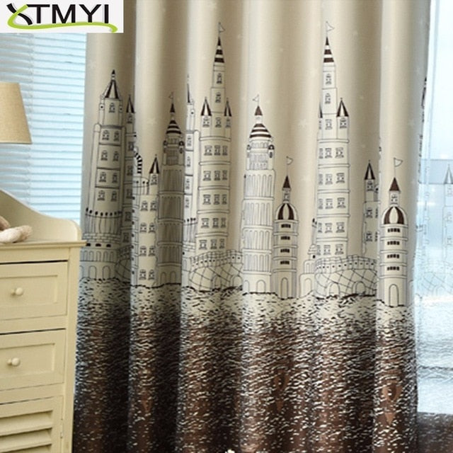 Blackout Curtain For Living Room Children Sea Castle