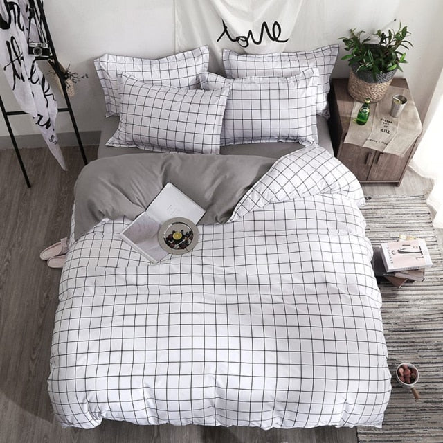 Textile Cyan Cute Cat Kitty Duvet Cover