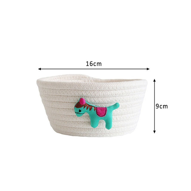 Cartoon Animals Hand Woven Storage Basket