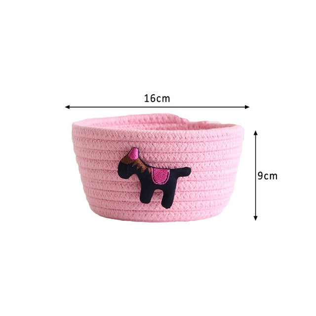Cartoon Animals Hand Woven Storage Basket